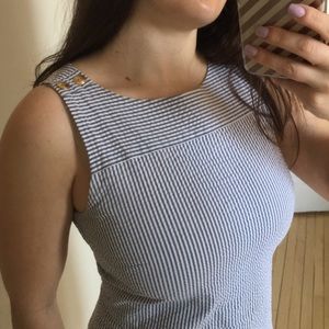 Banana Republic blue seersucker dress